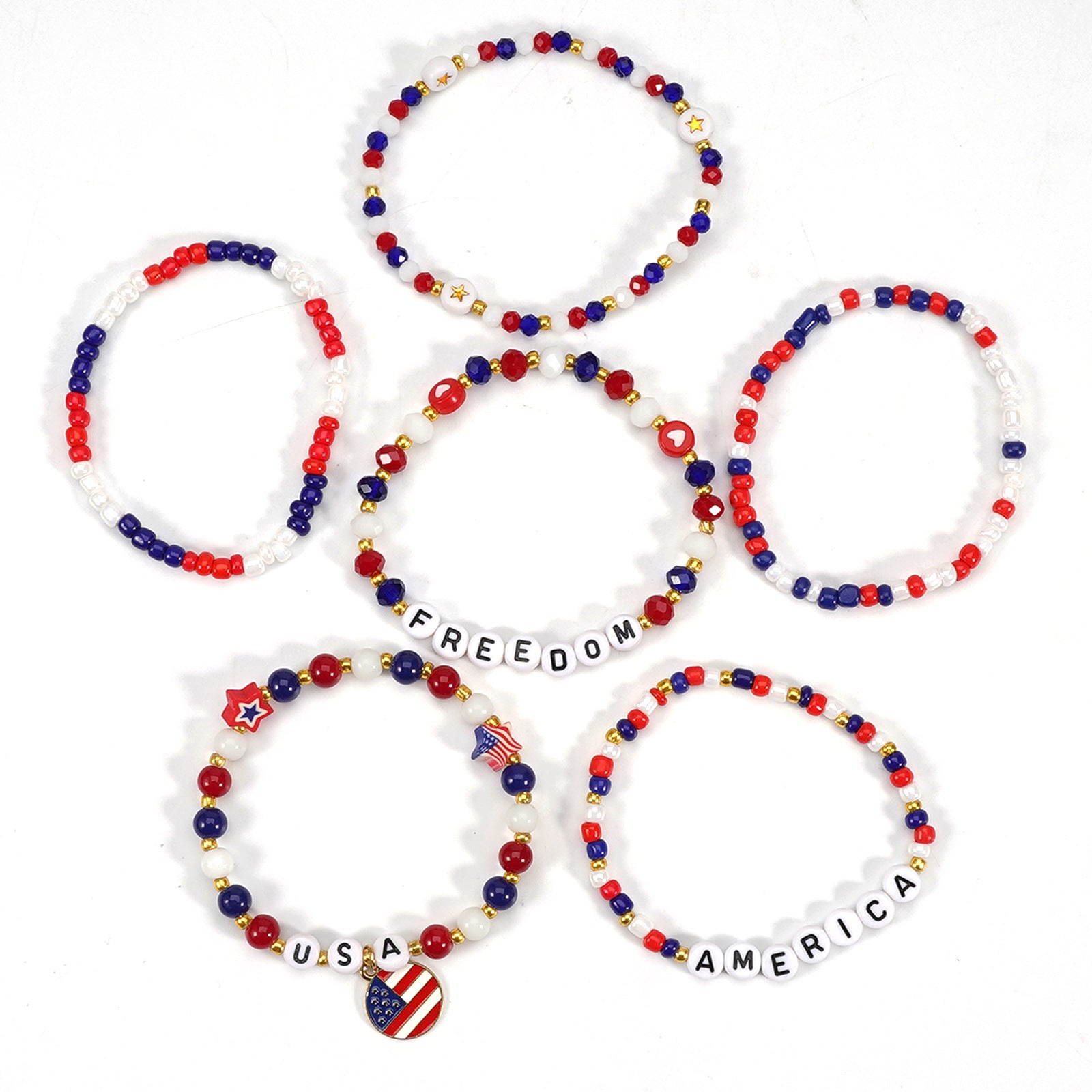 Cross Flag Beaded Bracelet