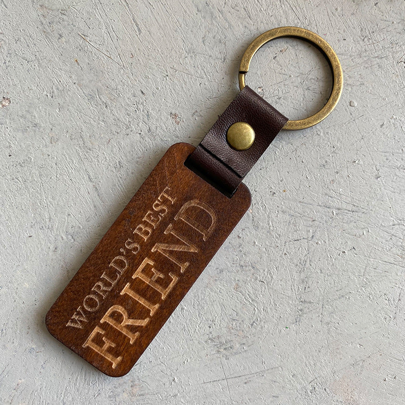 Vintage Cross Flag Wood Leather Necklace - product image 2