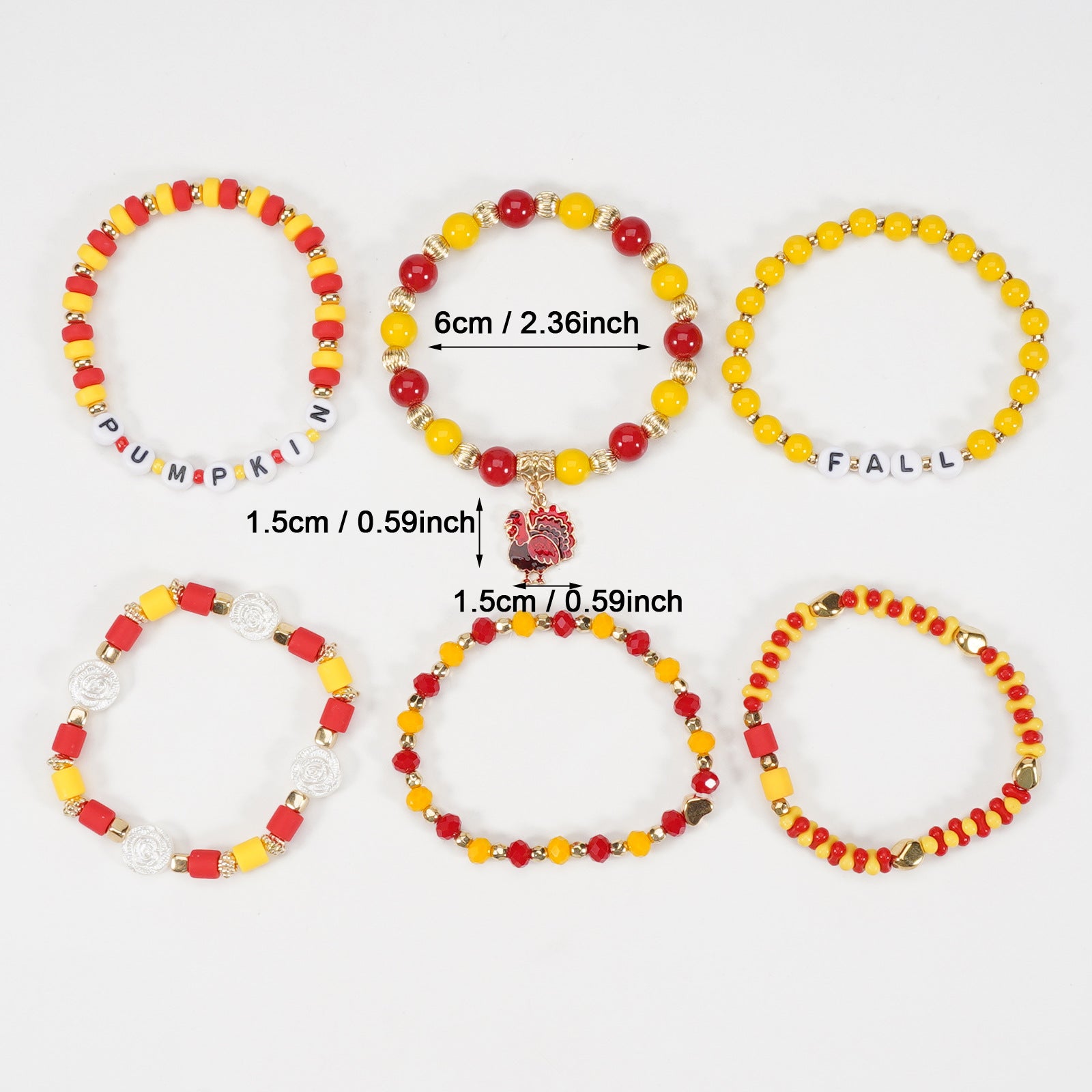Thanksgiving Bracelet Autumn Maple Leaf Turkey Pumpkin Cartoon Cute Party - product image 2