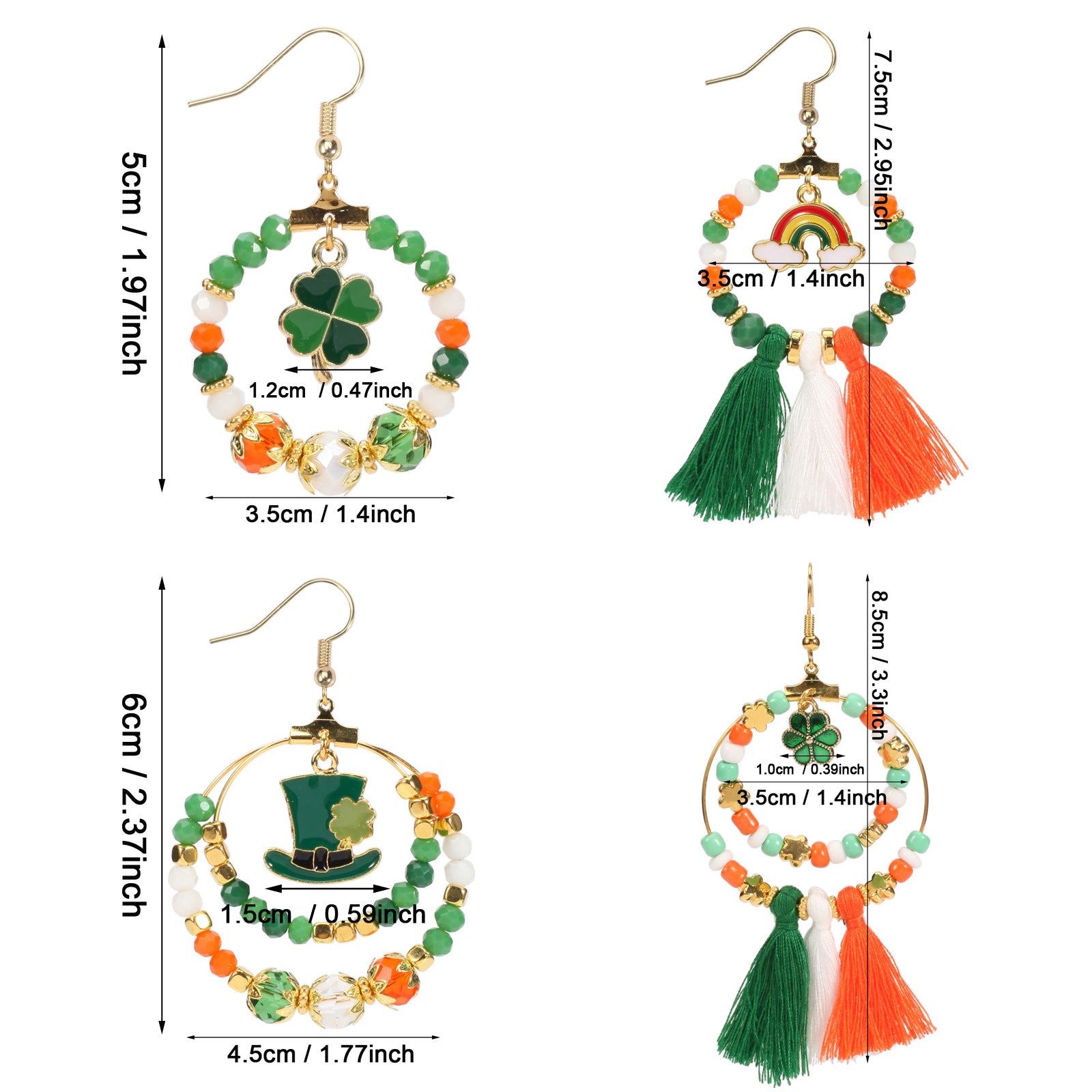 Wine Glass Beaded Crystal Earrings - product image 4