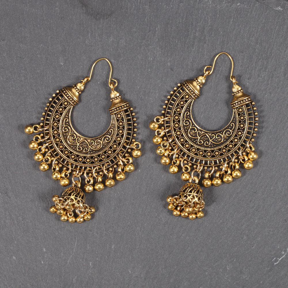 Vintage Statement Floral Moon Earrings - product image 1