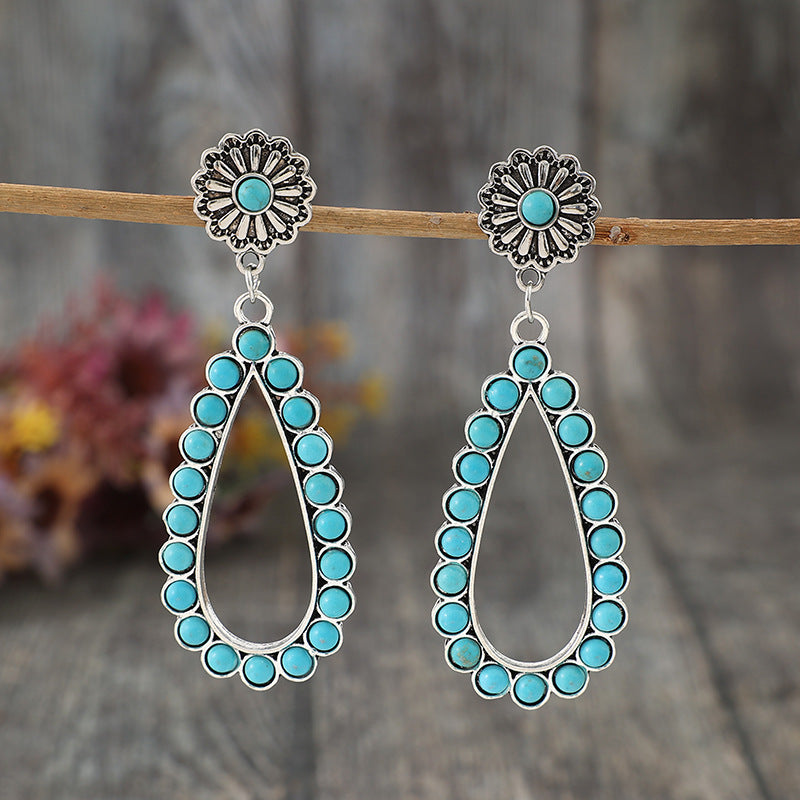 Western Turquoise Vintage Statement Earrings