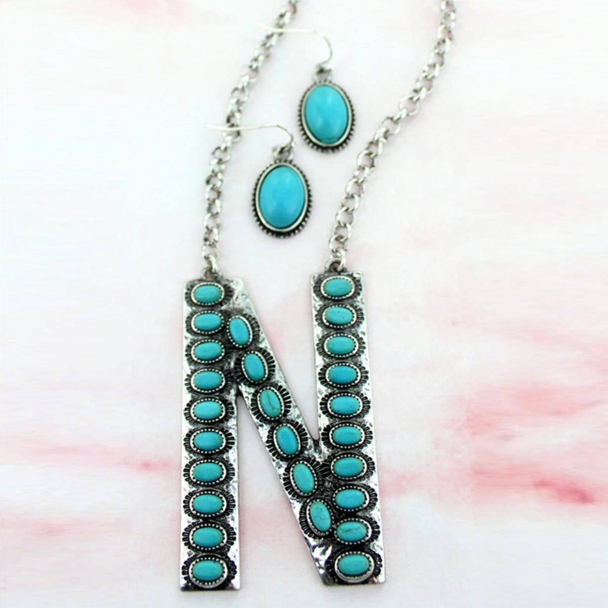 Turquoise Boho Vintage Cross Jewelry Set - product image 15