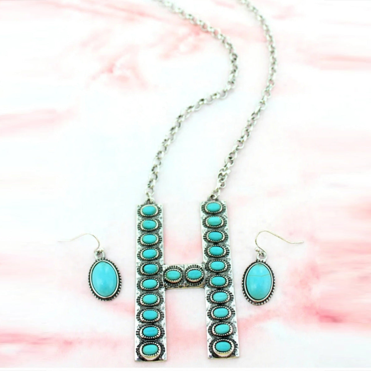 Turquoise Boho Vintage Cross Jewelry Set - product image 2