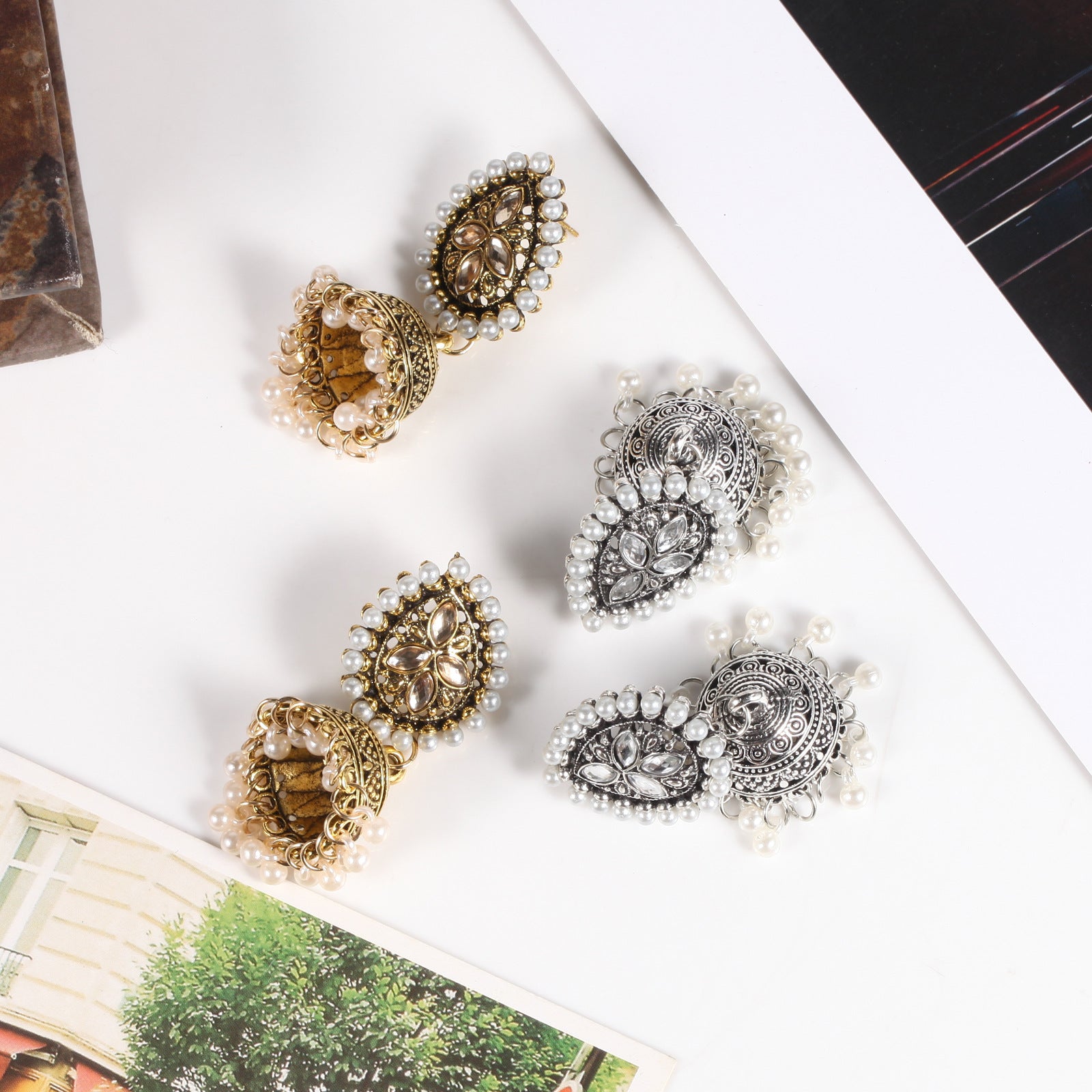A Pair of Style Earrings - Gold-plated Alloy - Handmade with Tassels and - product image 1