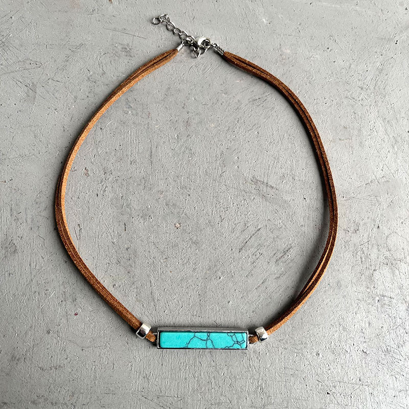 Western Turquoise Vintage Geometric Cross Necklace - product image 1