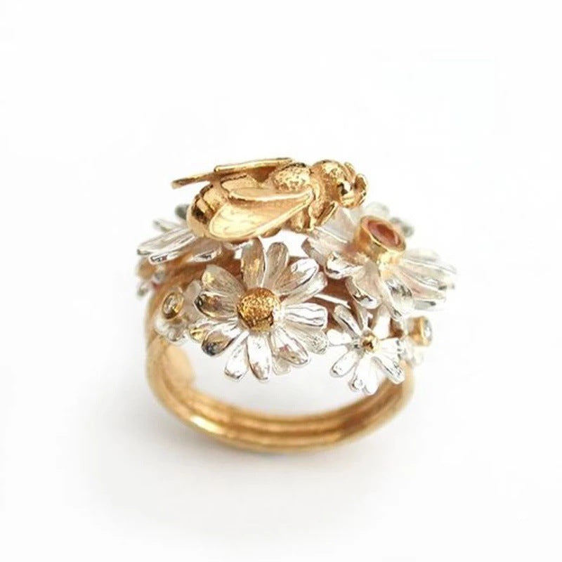 Vintage Floral Bee Ring - product image 1