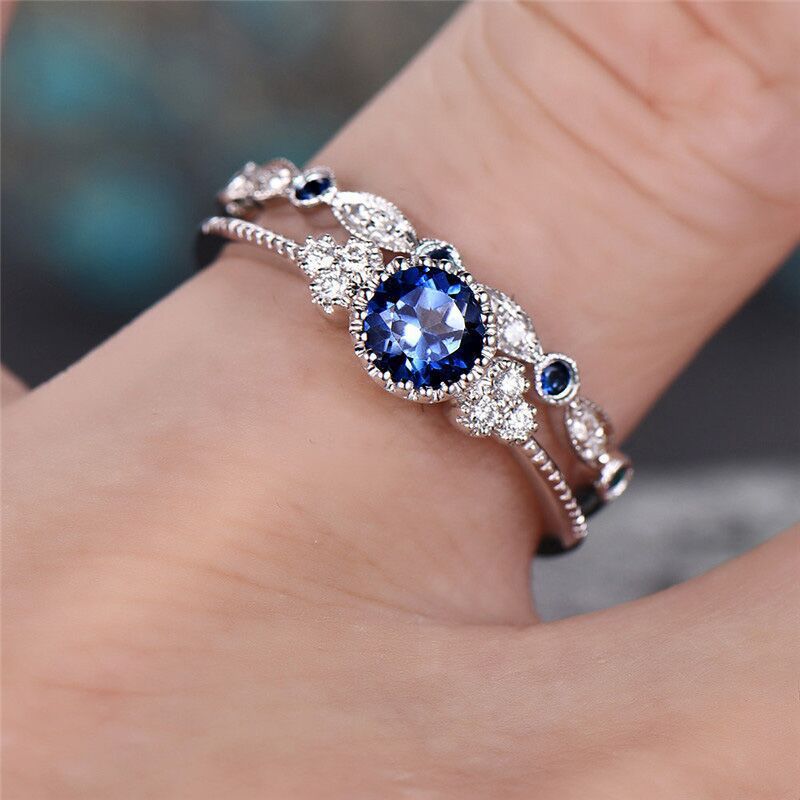 Ring Fashionable Zircon Ring for Women Two-piece Set of Micro-inlaid Emerald - product image 16