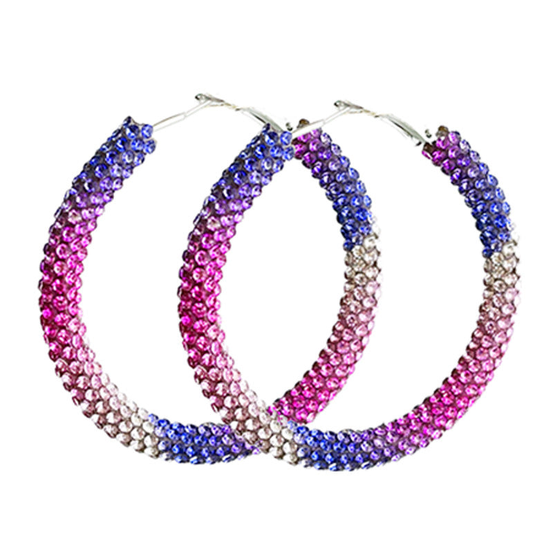 Supply Easter Women's Earrings Gradient Color Dreamy Pink Sparkling Diamond