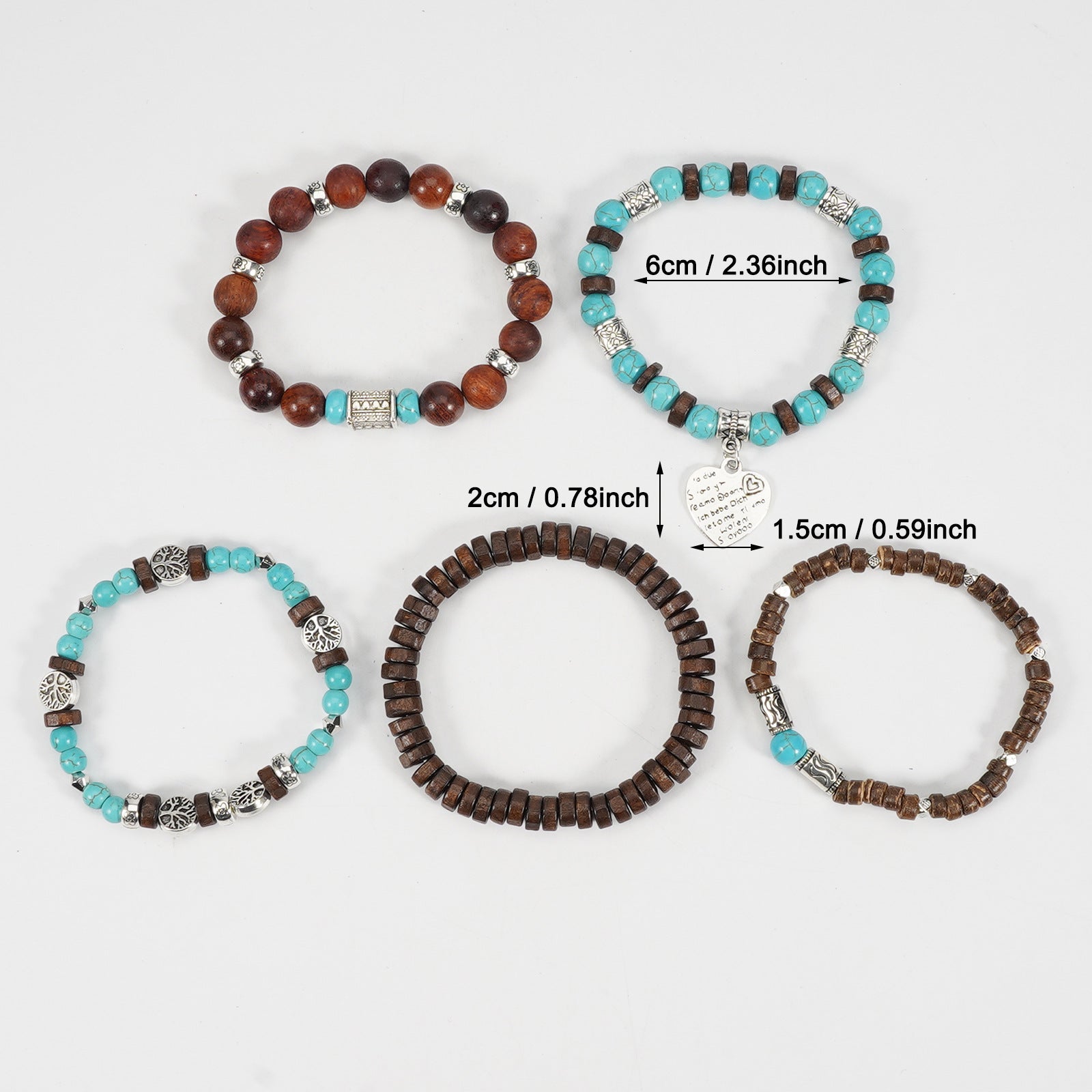 Heart Cross Wood Bracelet - product image 3