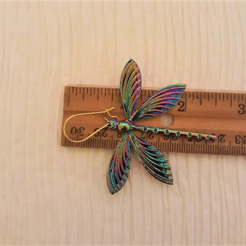 Trendy Colorful Dragonfly Alloy Earrings - Personalized Fashionable - product image 5