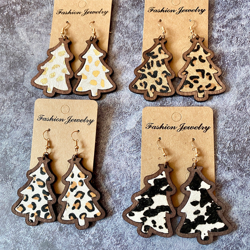 Western Boho Horse Cross Wood Earrings - product image 1