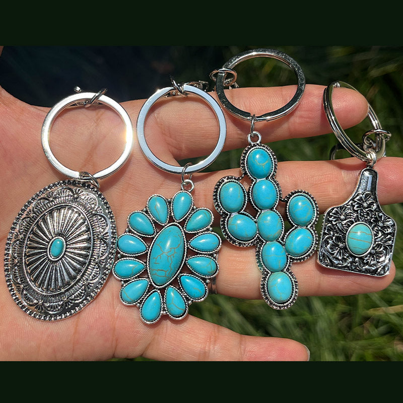 Western Turquoise Vintage Floral Cactus Necklace - product image 1