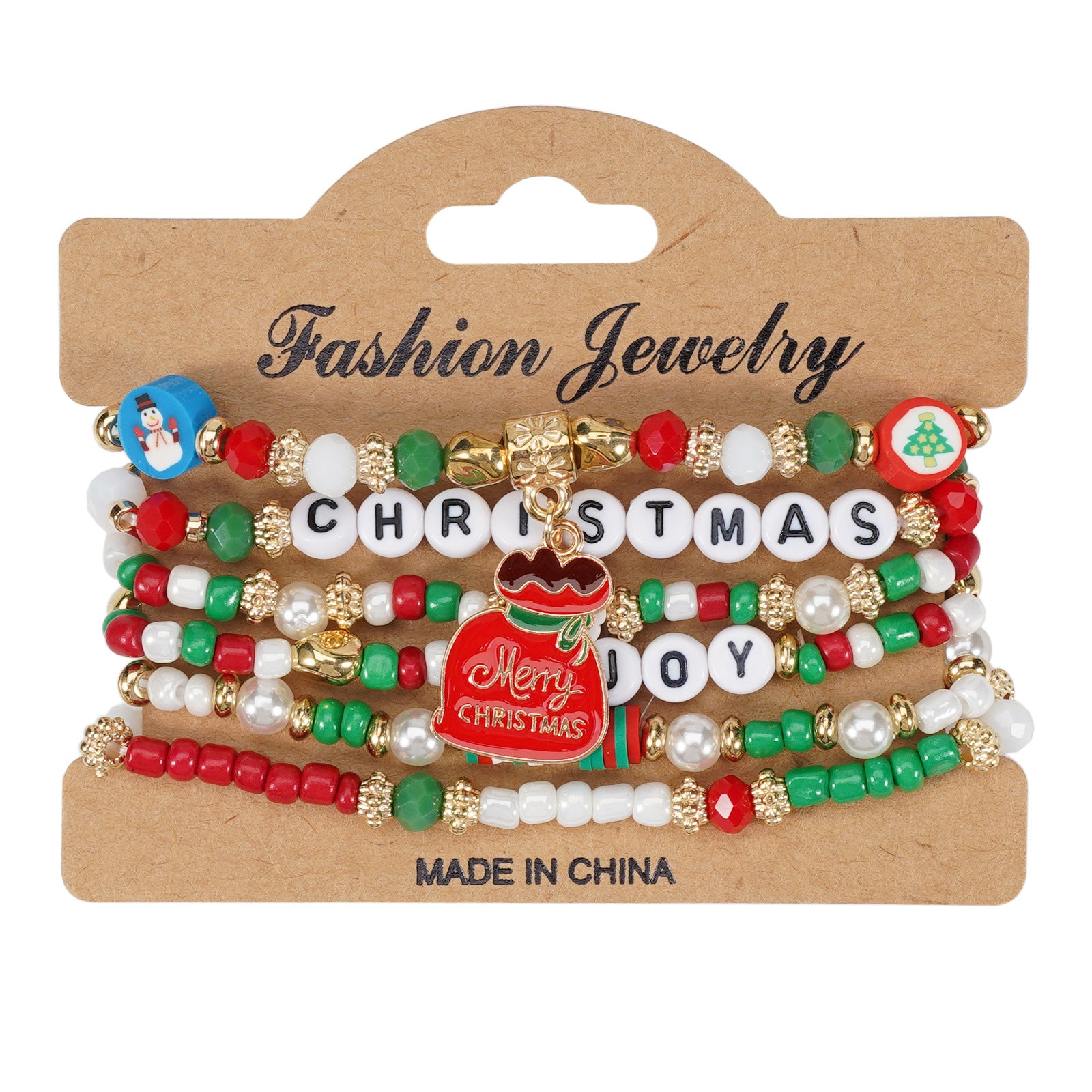 Christmas Bracelet Snowman Handmade Christmas Tree Santa Claus Reindeer
