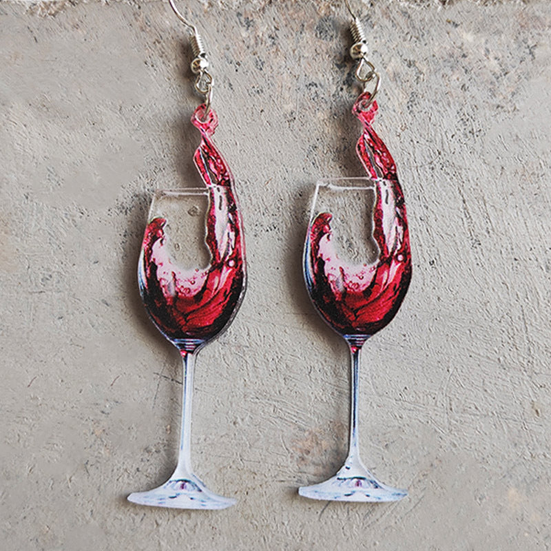 Cross Wine Glass Acrylic Earrings for Women - product image 8