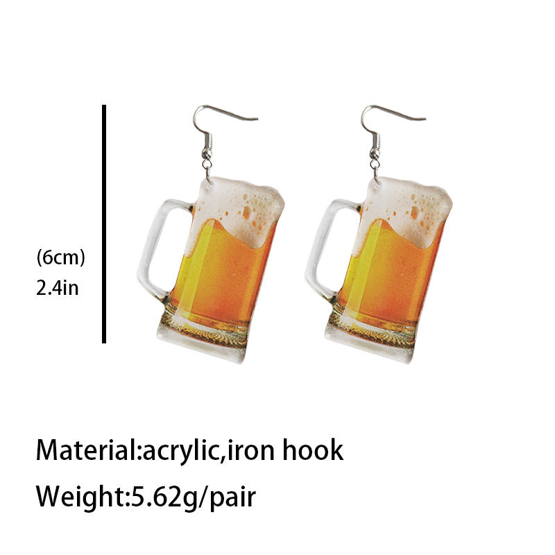 Cross Wine Glass Acrylic Earrings for Women - product image 4