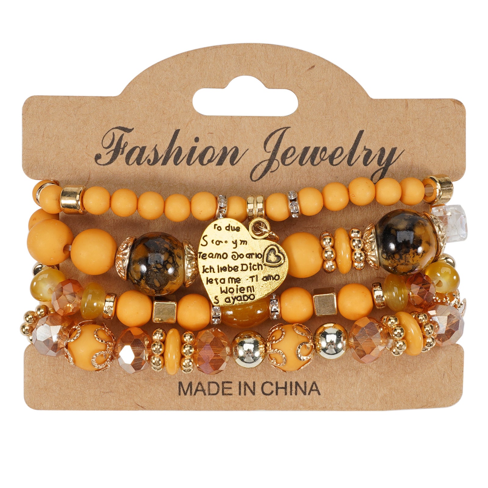 Boho Heart Cross Beaded Crystal Necklace for Women