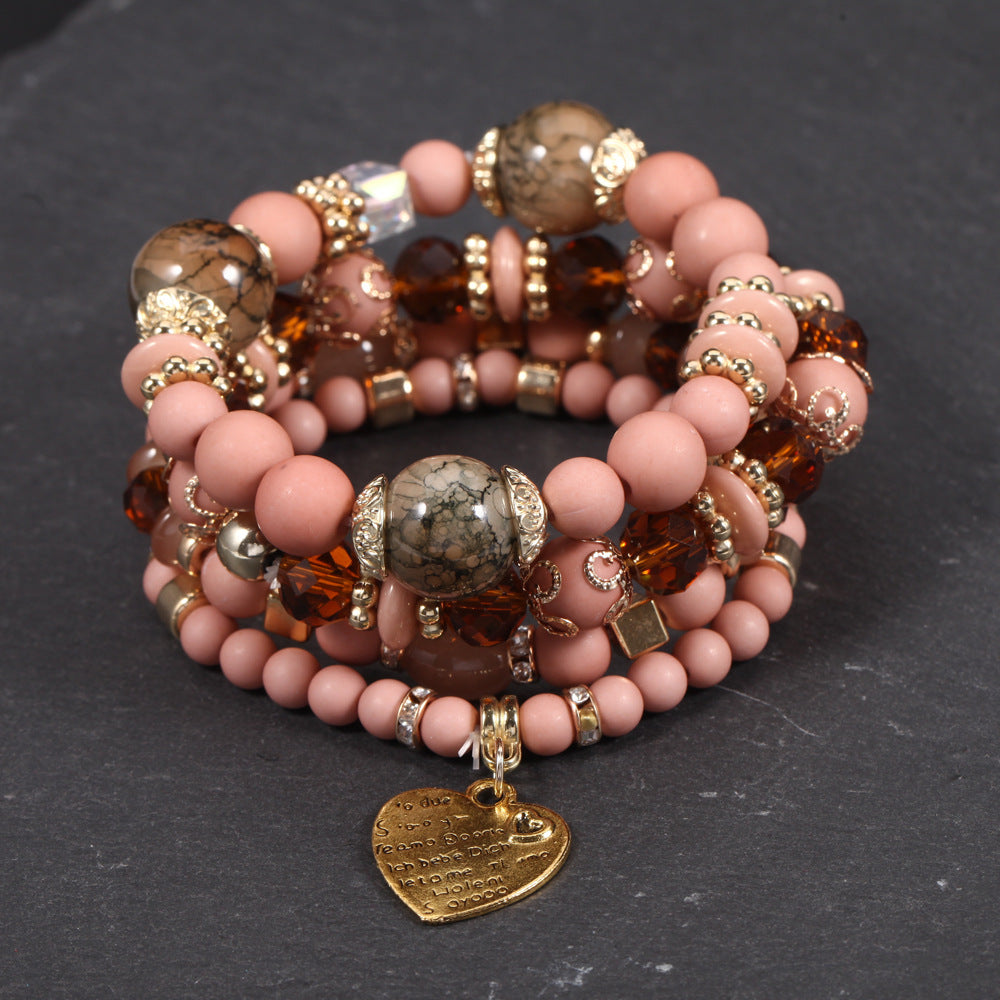 Boho Heart Cross Beaded Crystal Necklace for Women - product image 15