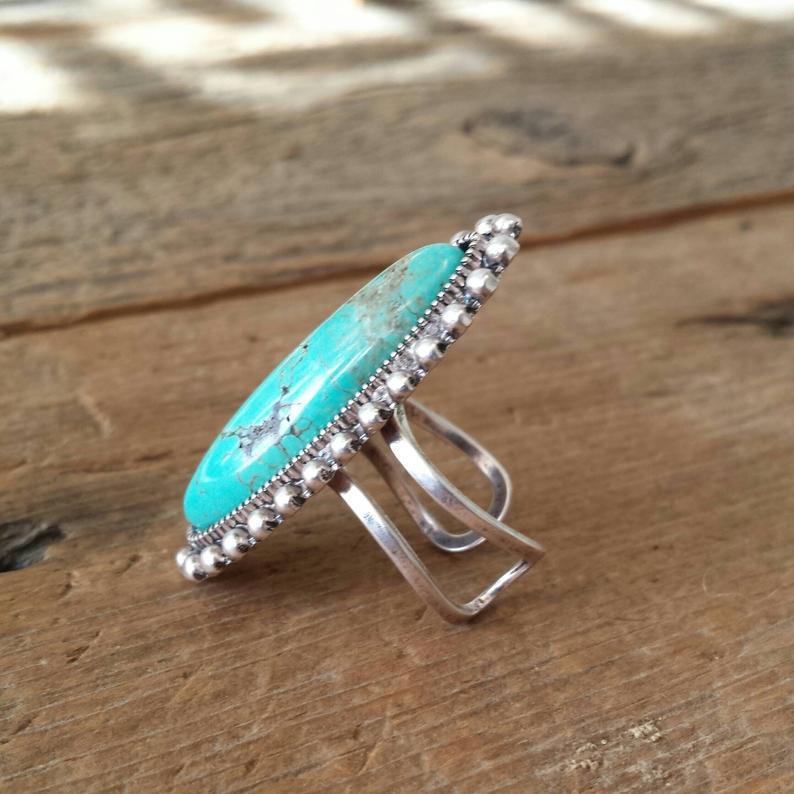 Turquoise Vintage Statement Cross Ring - product image 2