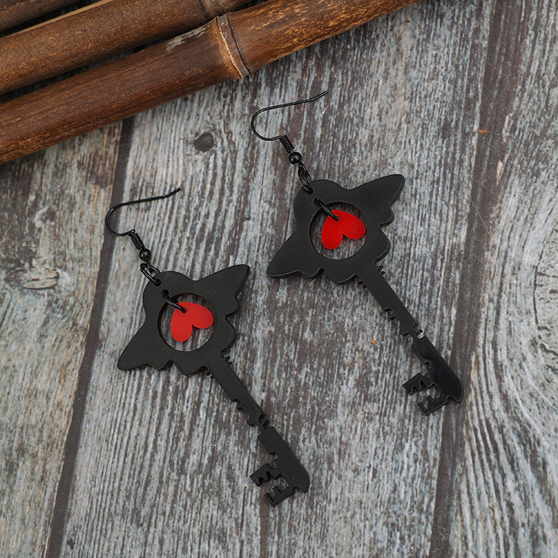 Vintage Heart Cross Acrylic Earrings - product image 3