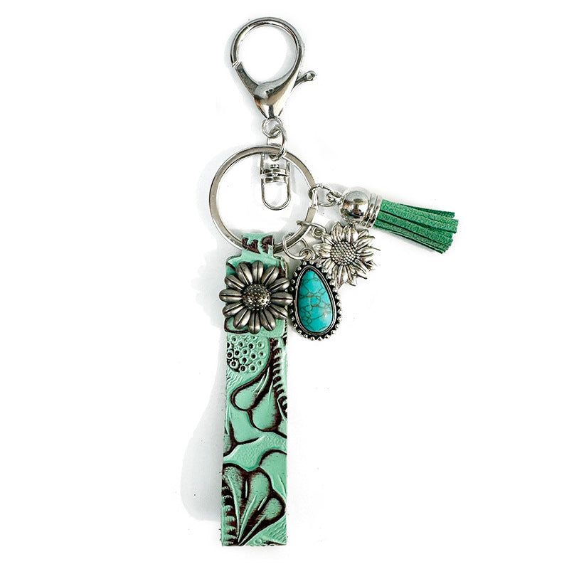 Western Turquoise Vintage Leather Necklace - product image 5