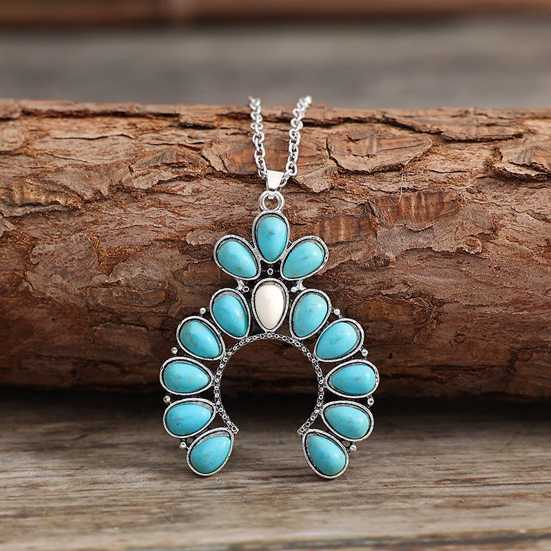 Western Turquoise Floral Necklace - product image 1