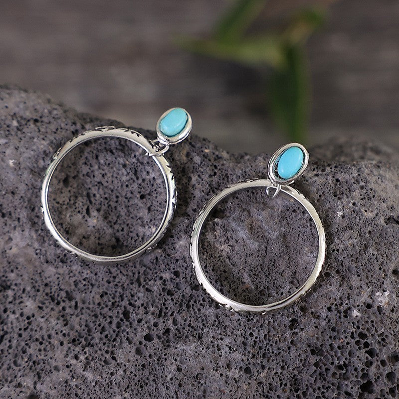 Turquoise Cross Earrings