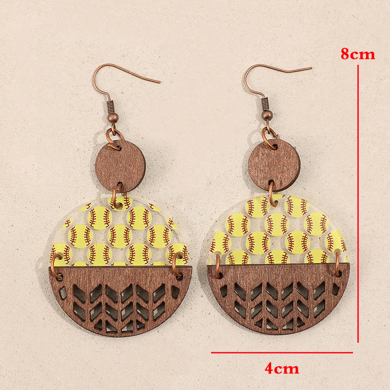 Cross Wood Acrylic Earrings - product image 7