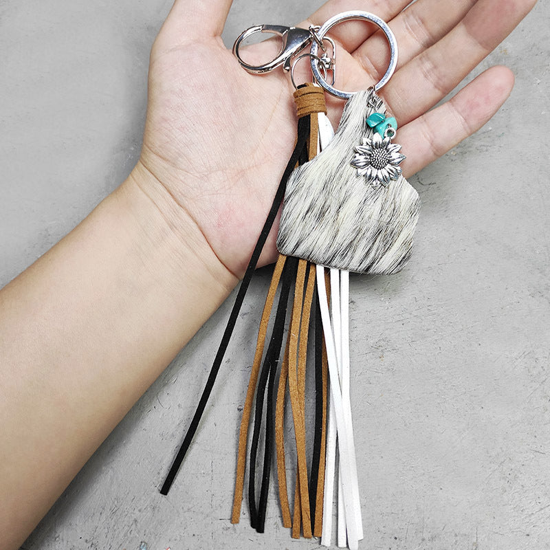 Western Turquoise Vintage Geometric Floral Keychain - product image 13