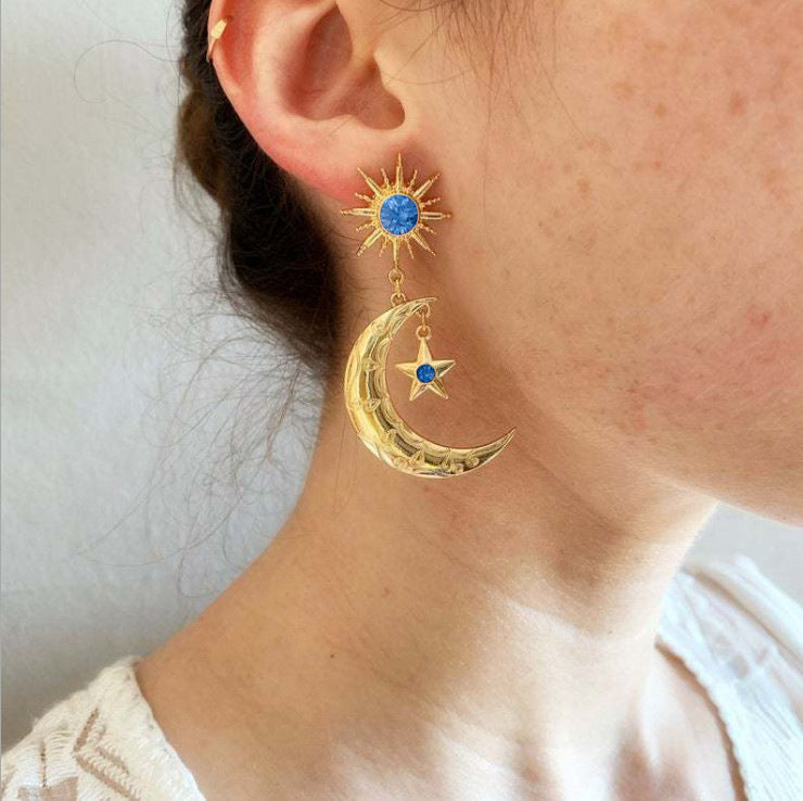 Vintage Moon Cross Earrings - product image 3