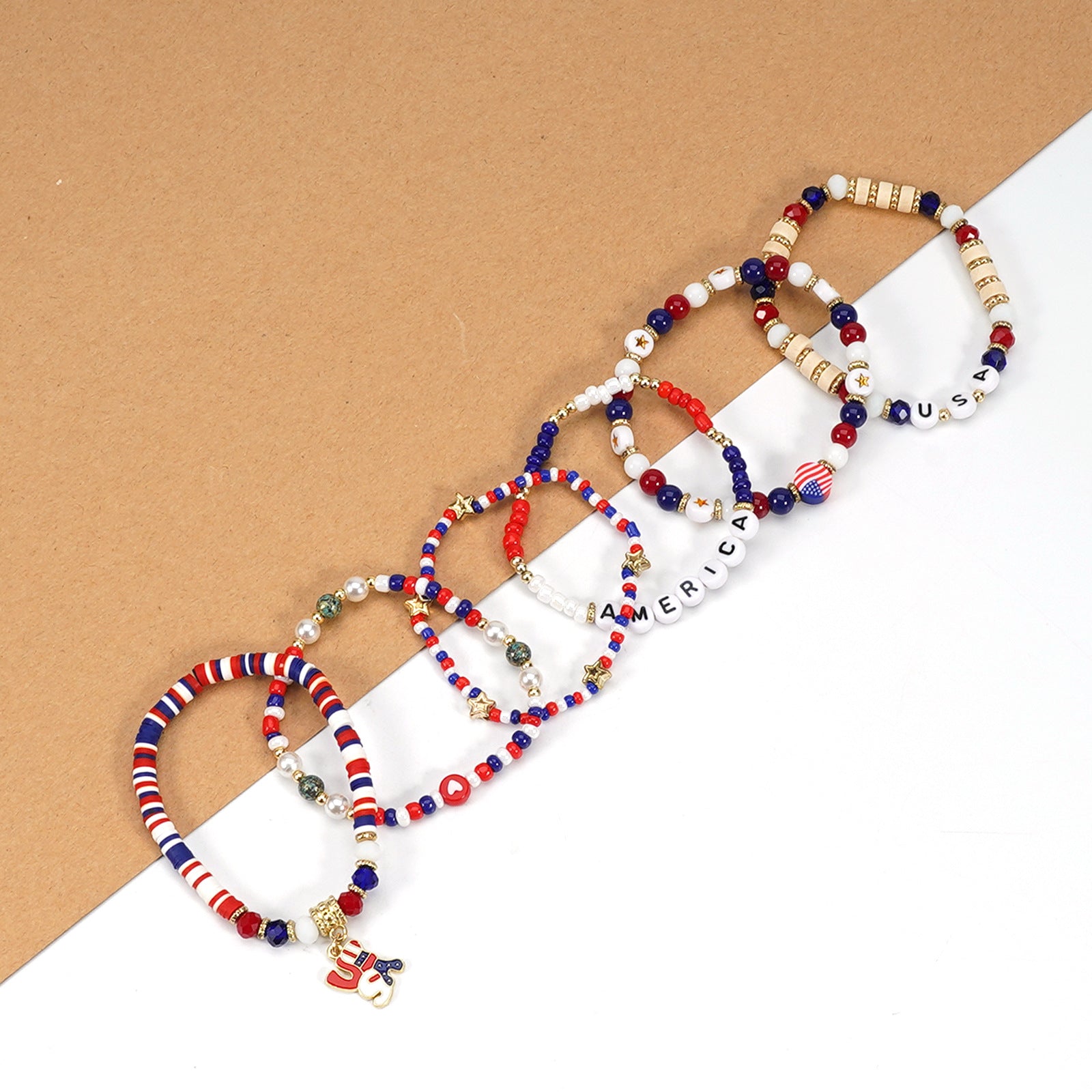 Cross Flag Beaded Bracelet