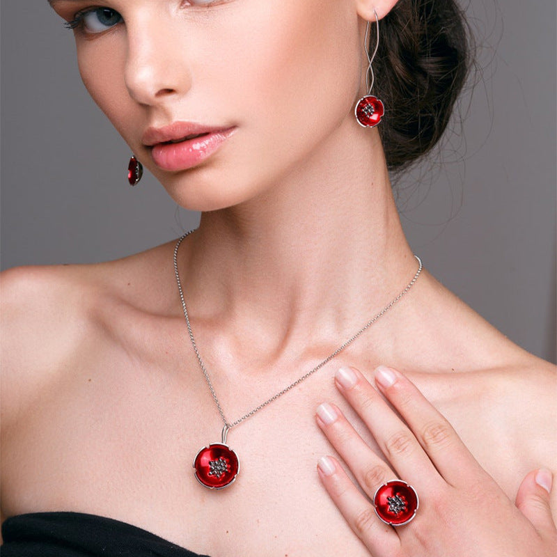 Floral Cross Jewelry Set for Women