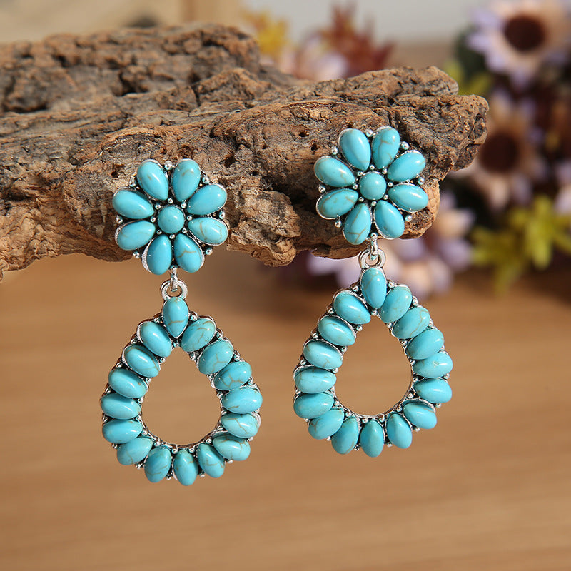 Turquoise Vintage Cross Earrings - product image 1