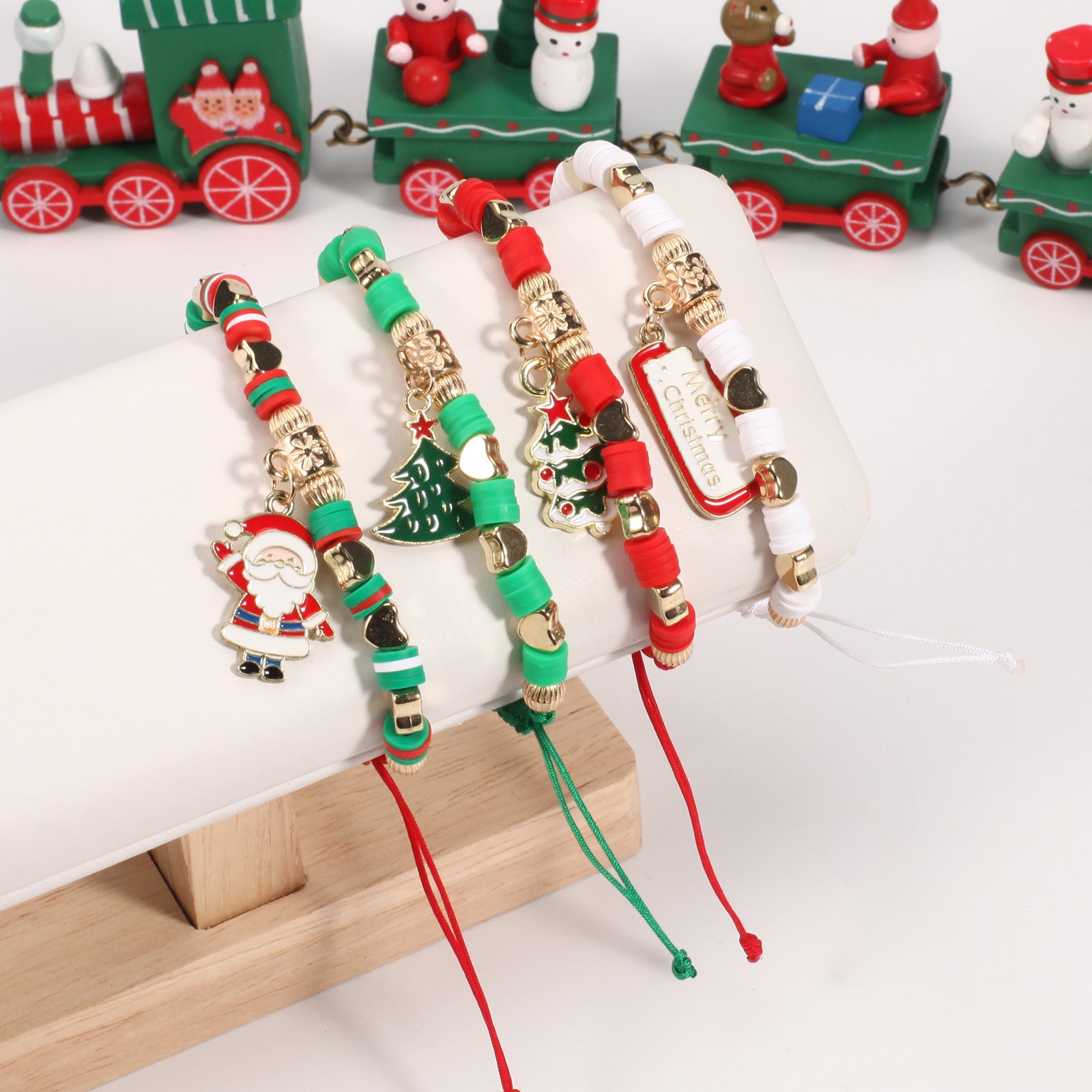 Christmas Bracelet Braided Adjustable Bracelet Snowman - Christmas Tree - - product image 18