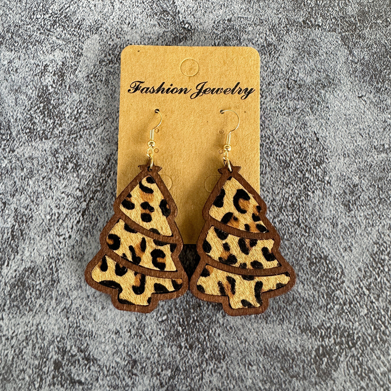Western Horse Wood Leather Earrings - product image 3