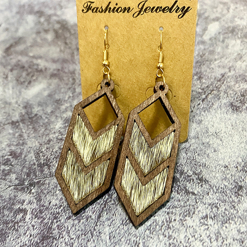 Western Geometric Cross Leather Earrings - product image 13