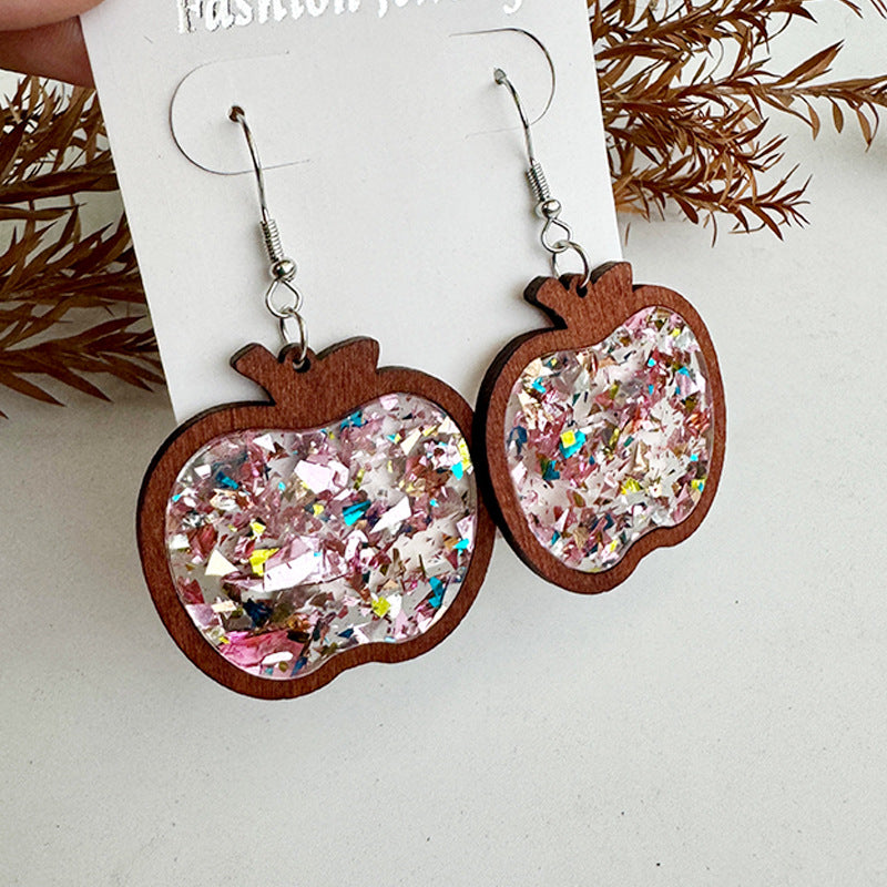 Cross Wood Acrylic Earrings - product image 6