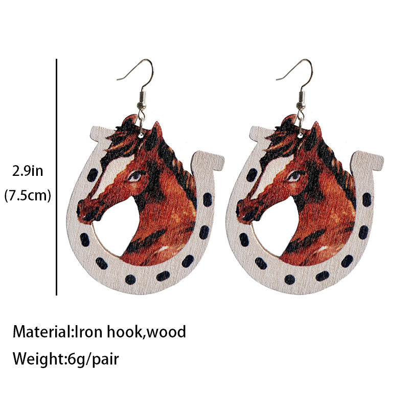Western Statement Floral Cactus Cross Earrings - product image 4