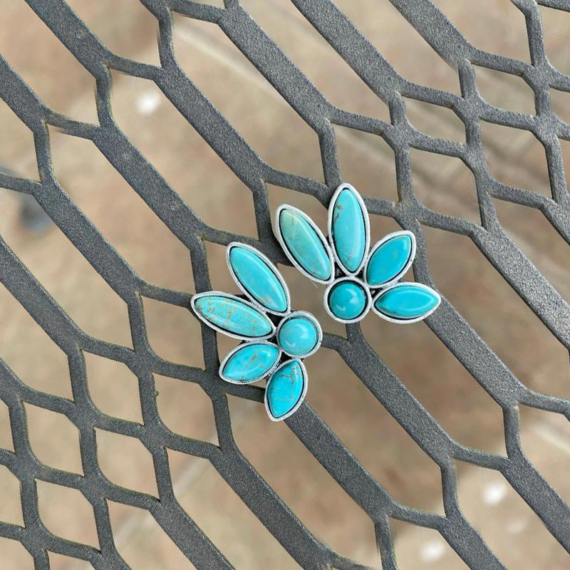 Turquoise Vintage Cross Earrings - product image 3