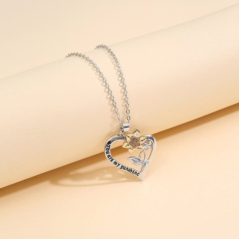 Floral Heart Cross Necklace for Women - product image 2