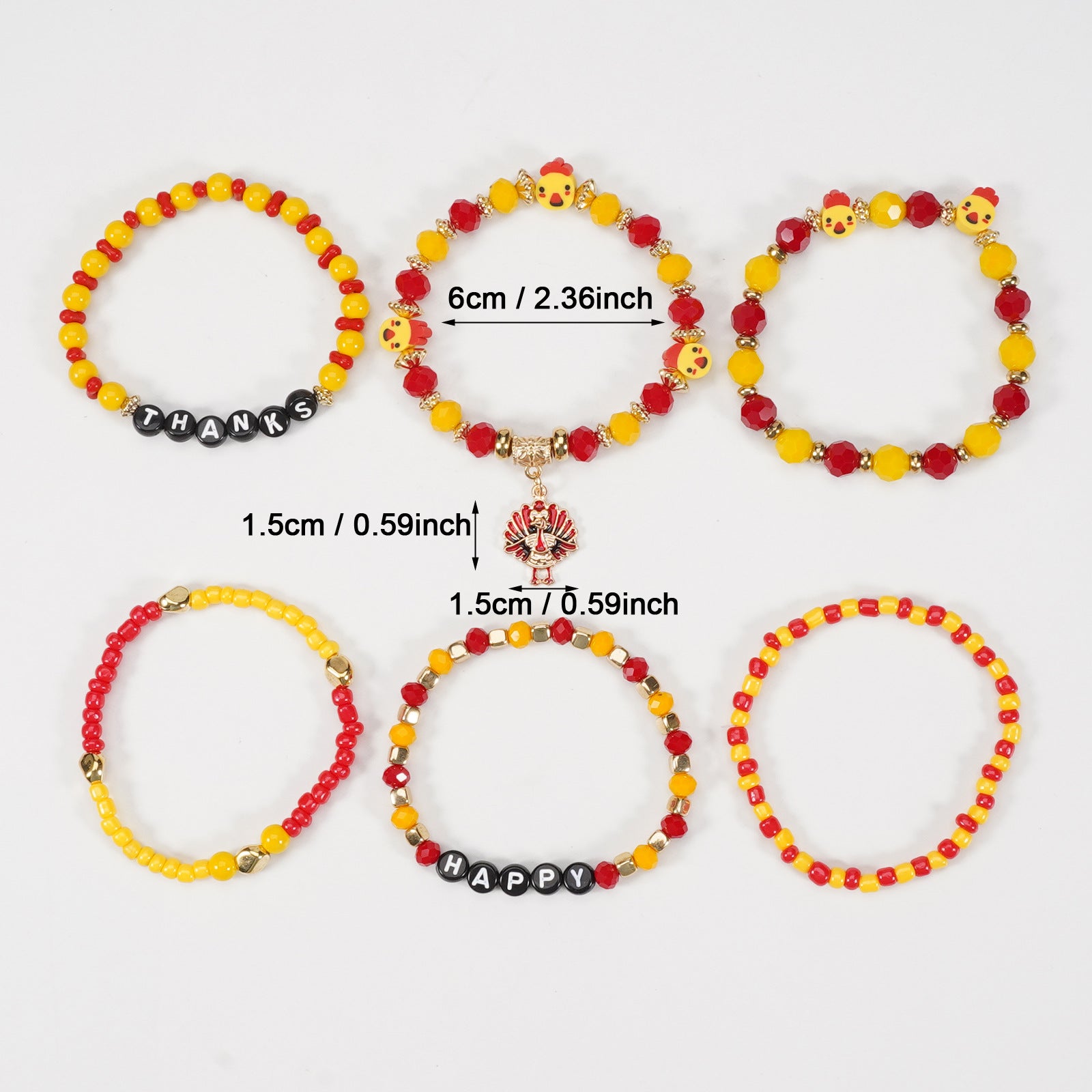 Thanksgiving Bracelet Autumn Maple Leaf Turkey Pumpkin Cartoon Cute Party - product image 22