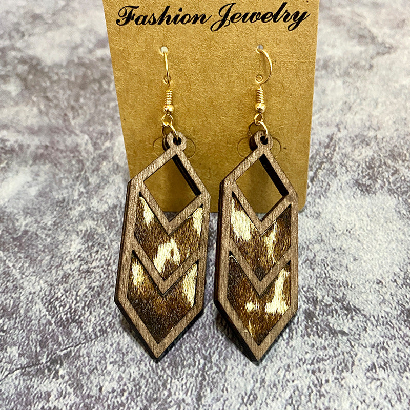 Western Geometric Cross Leather Earrings - product image 12