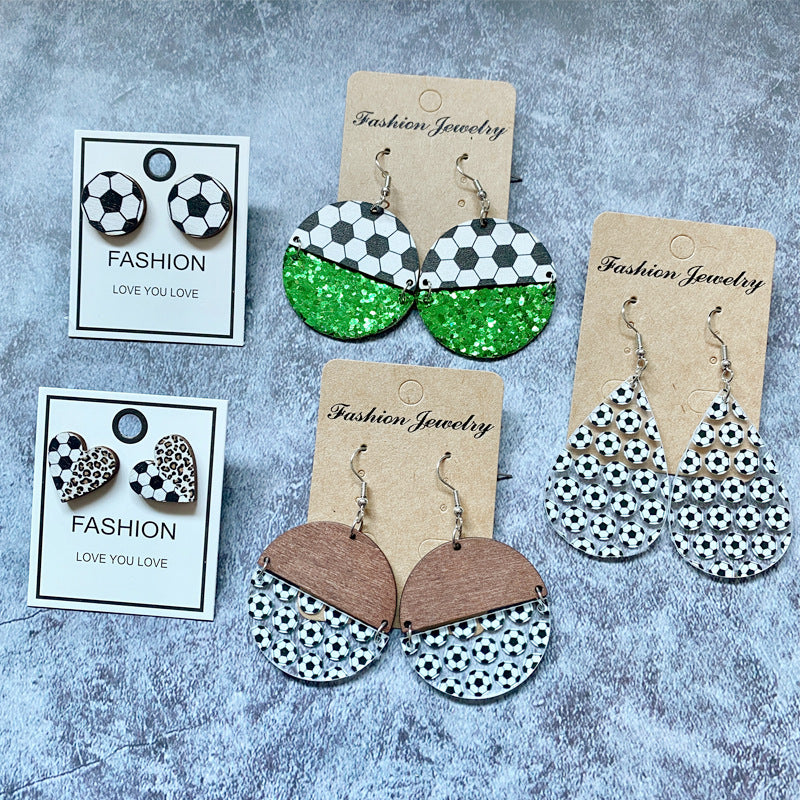 Cross Wood Acrylic Earrings - product image 1