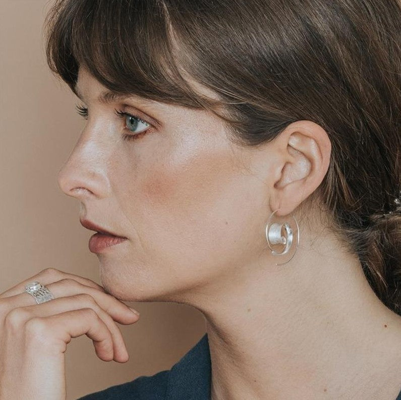 Trendy Personalized Spiral Leaf Earrings Women's Designer Earrings and Ear - product image 3