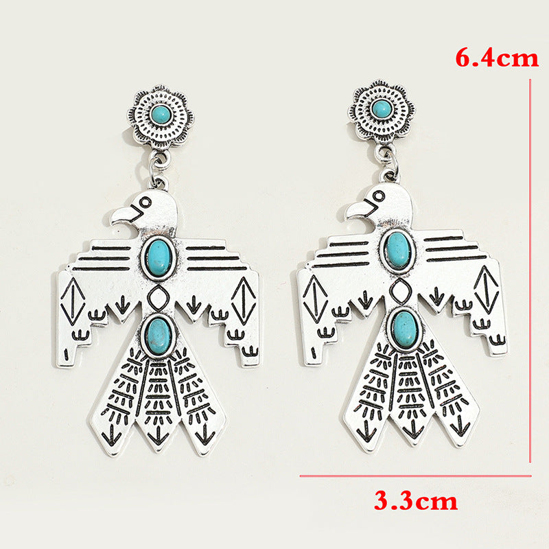 Turquoise Vintage Floral Cross Earrings - product image 4