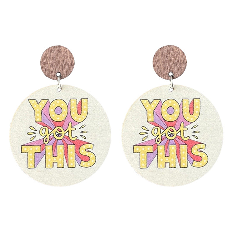 Cross Wood Earrings - product image 4