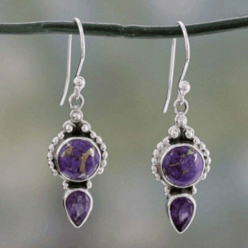 Earrings Inlaid with Sea Blue Topaz for Women Creative Rotating Water Drop - product image 15