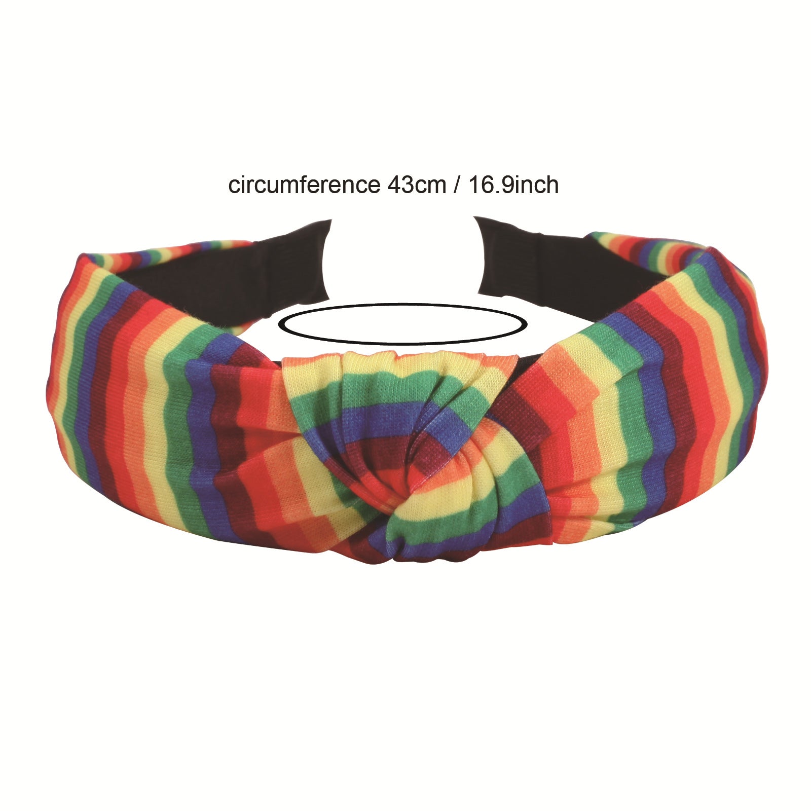 Rainbow Pattern Fabric Headband Knotted Printed Women's Headband Hair - product image 2