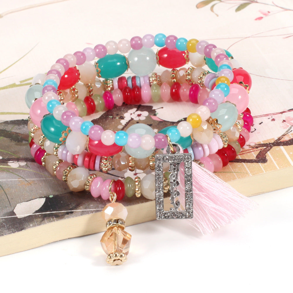 Boho Vintage Beaded Crystal Necklace - product image 3