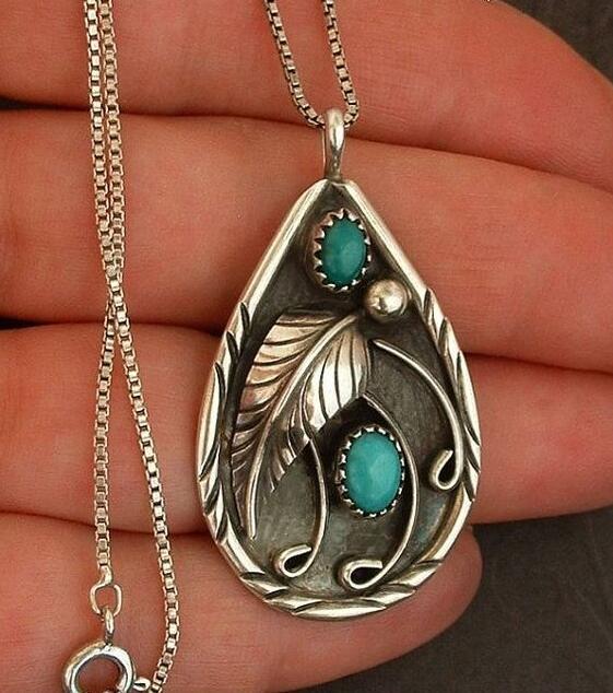 Turquoise Vintage Feather Necklace - product image 5